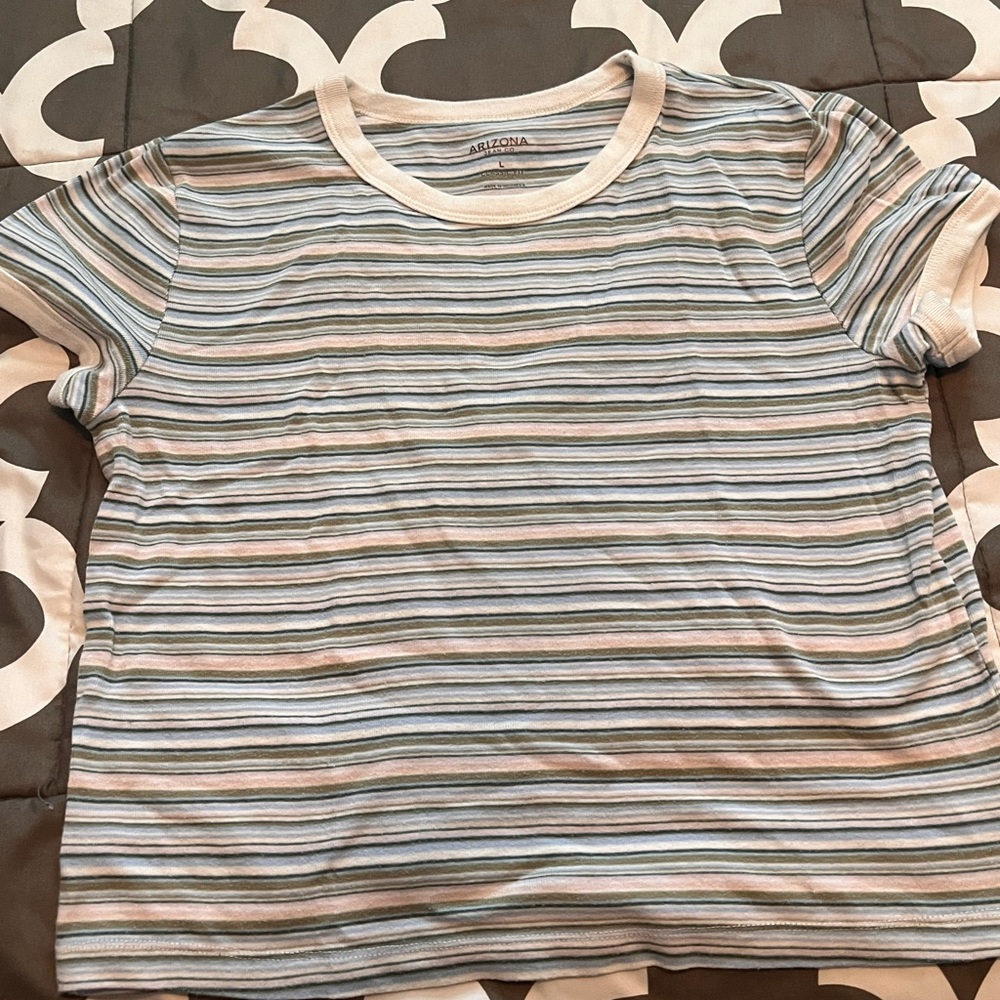 Arizona Jean Company Blue and Green Short Sleeve Tee